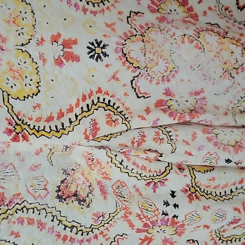 Anthropologie Pilcro Aztec Floral Cotton Linen Shirt Large New - Picture 7 of 8